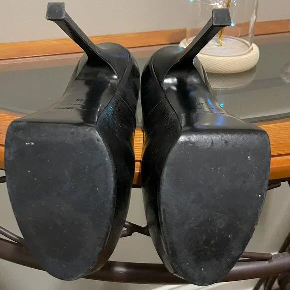 YSL: TRIBTOO 105 Pump, Black Leather, Size 40 (9) - Picture 7 of 8